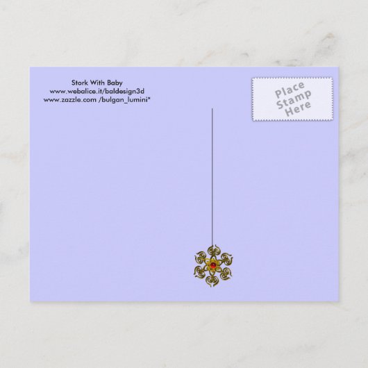 INVITATION CARTE POSTALE STORK BÉBÉ GARÇON DOUCHE 2 (Dos)