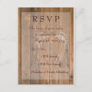 Invitation Carte Postale Style rustique Angel ailes Mariage