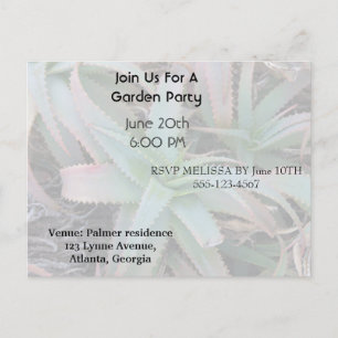 Invitation Carte Postale Succulentes du Nevada       