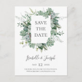 Invitation Carte Postale Succulentes verdures | Photo décolorée Enregistrez (Devant)