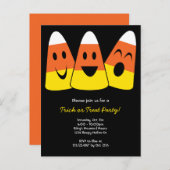 Invitation Carte Postale Sucre bonbon de maïs tour ou traiter Halloween fêt (Devant / Derrière)