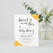 Invitation Carte Postale Sucré comme peut être Baby shower (Debout devant)
