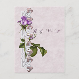 Invitation Carte Postale Suite de Mariage Rose Lavender RSVP