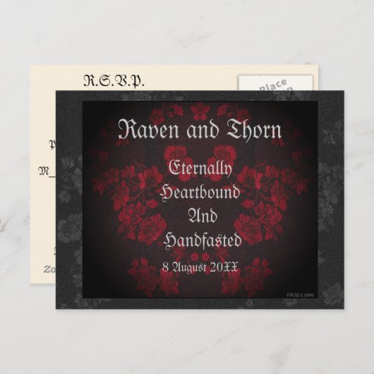 Invitation Carte Postale Suite Mariage/à main éternelle (Devant / Derrière)