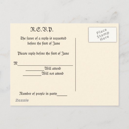 Invitation Carte Postale Suite Mariage/à main éternelle (Dos)