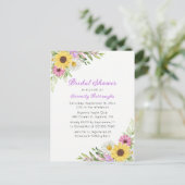 Invitation Carte Postale Sunflower Daisy Floral Boho Garden Bridal Shower (Debout devant)