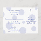 Invitation Carte Postale Sunflower Royal Bleu Polka Blanc Mariage au point (Dos)