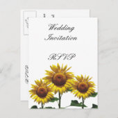 Invitation Carte Postale Sunflowers Forfaits Mariages peu coûteux (Devant / Derrière)