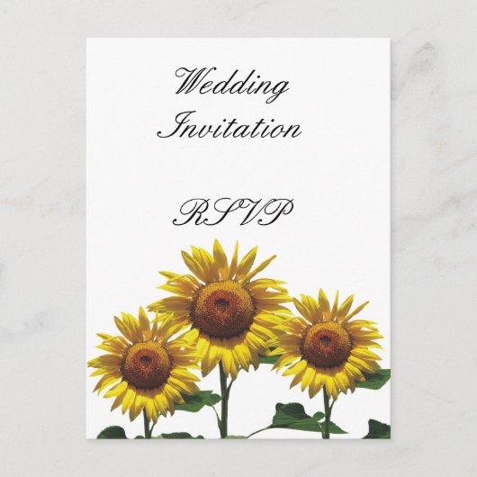 Invitation Carte Postale Sunflowers Forfaits Mariages peu coûteux (Devant)