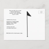 Invitation Carte Postale Sur L'Invitation Tee Golf (Dos)
