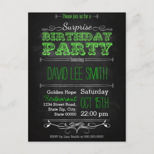 Invitation Carte Postale Surprise Birthday Party