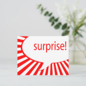 Invitation Carte Postale surprise ! fête : bulle de conversation (Debout devant)