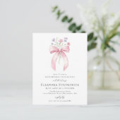 Invitation Carte Postale SURPRISE PARTY 100e anniversaire Bow Fleur sauvage (Debout devant)