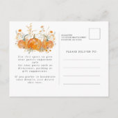 Invitation Carte Postale SURPRISE PARTY 19e anniversaire Citrouille Fleur s (Dos)