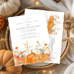 Invitation Carte Postale SURPRISE PARTY 21e anniversaire Citrouille Fleur s<br><div class="desc">Les citrouilles d'automne sont nichés dans de délicats fleurs sauvages dorés et oranges pour créer une esthétique élégante. Tout le texte est éditable pour vous permettre de créer facilement votre propre humeur spéciale.</div>