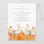 Invitation Carte Postale SURPRISE PARTY 50e anniversaire Citrouille Fleur s (Devant)