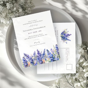 Invitation Carte Postale SURPRISE PARTY 60e anniversaire Juillet Fleur de n