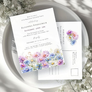 Invitation Carte Postale SURPRISE PARTY 65 Anniversaire Septembre Fleur de 