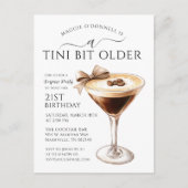 Invitation Carte Postale SURPRISE PARTY Tini Bit Ancien Martini 21e (Devant)