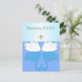 Invitation Carte Postale Swans Design Wedding RSVP (Debout devant)