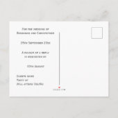 Invitation Carte Postale Swans Design Wedding RSVP (Dos)