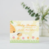 Invitation Carte Postale Sweet dessin animé bumble abeille baby shower invi (Debout devant)