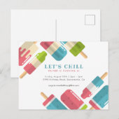 Invitation Carte Postale Sweet Summer Popsicle pour enfants fête d'annivers (Devant / Derrière)