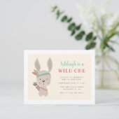 Invitation Carte Postale Sweet Tribal Bunny Wild Un 1er anniversaire (Debout devant)
