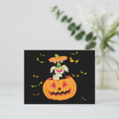 Invitation Carte Postale SYLVESTER™ Caché dans une Citrouille de Halloween (Debout devant)