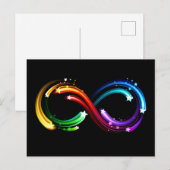 Invitation Carte Postale Symbole de l'infini des comètes arc-en-ciel (Devant / Derrière)