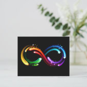 Invitation Carte Postale Symbole de l'infini des comètes arc-en-ciel (Debout devant)