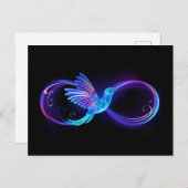 Invitation Carte Postale Symbole de Neon Infinity par Glowing Hummingbird (Devant / Derrière)
