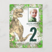 Invitation Carte Postale T-Rex Dinosaur Budget de la fête d'anniversaire (Devant)