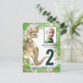 Invitation Carte Postale T-Rex Dinosaur Budget de la fête d'anniversaire (Debout devant)