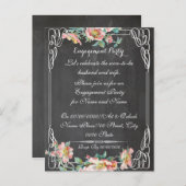 Invitation Carte Postale tableau de bord, partie d'engagement.FIANÇAILLES (Devant / Derrière)