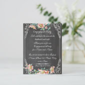 Invitation Carte Postale tableau de bord, partie d'engagement.FIANÇAILLES (Debout devant)