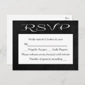 Invitation Carte Postale Tableau noir et blanc RSVP rustique (Pas de repas) (Devant / Derrière)