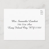 Invitation Carte Postale Tableau noir et blanc RSVP rustique (Pas de repas) (Dos)