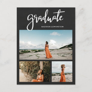 Invitation Carte Postale Tableau Script Graduel Rustic Grad Photo