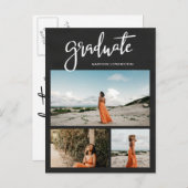 Invitation Carte Postale Tableau | Script Graduel Rustic Grad Photo (Devant / Derrière)