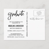 Invitation Carte Postale Tableau | Script Graduel Rustic Grad Photo (Dos)