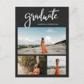 Invitation Carte Postale Tableau | Script Graduel Rustic Grad Photo (Devant)
