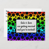 Invitation Carte Postale Taches aléatoires arc-en-ciel (Devant / Derrière)