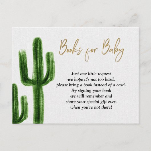Invitation Carte Postale Taco à propos de bébé Cactus Baby shower Livres po (Devant)