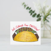 Invitation Carte Postale Taco TWOSday Mardi 2e Anniversaire Fiesta (Debout devant)