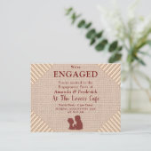 Invitation Carte Postale Tan - Marsala Vin & Fiançailles Texté (Debout devant)