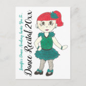 Invitation Carte Postale Tap Dancing Girl Custom Dance Studio Considérant (Devant)