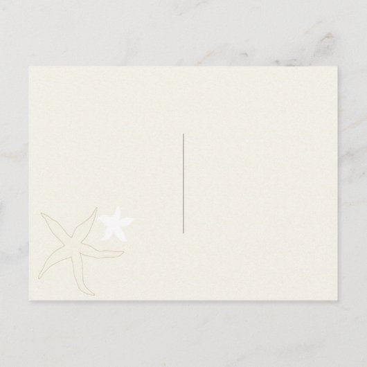 Invitation Carte Postale Taupe Ivory Destination Plage Mariage RSVP (Dos)
