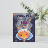 Invitation Carte Postale Tea Party Tea Cup Tea Time (Debout devant)