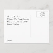 Invitation Carte Postale Tea Time, Tea Party après-midi (Dos)